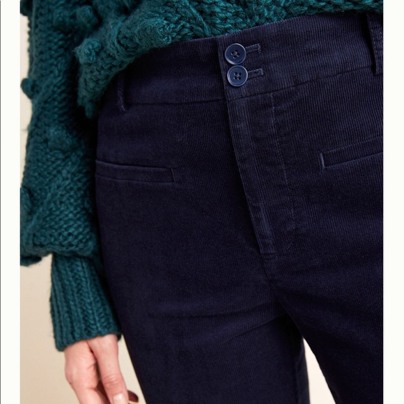 NWT ANTHROPOLOGIE CORDUROY CROPPED FLARE TROUSERS - Picture 3 of 6